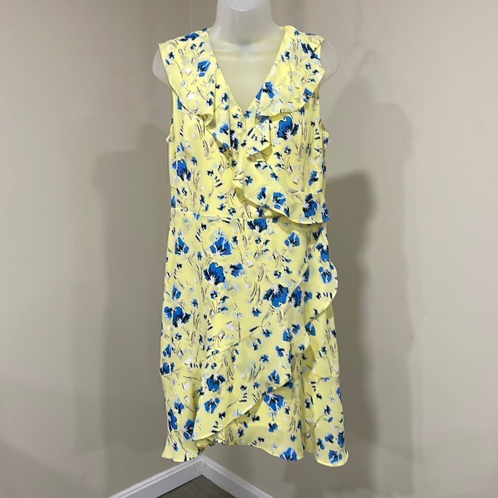 NWOT The Limited yellow blue floral dress.  Size 10 M medium
